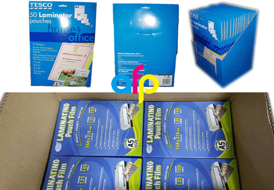 Kundengebundener verpackender Polyester-Beutel-lamellierender Film HAUSTIER 5mil 125micron A4 glatter für Dokumenten-Foto-Schutz